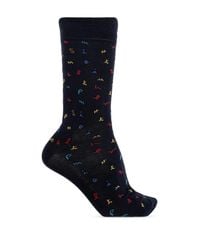 Paul Smith Black Cotton Socks With Logo for men