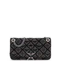 Zadig & Voltaire Black Denim Shoulder Bag With Logo