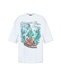 Willy Chavarria Blue T-Shirt 'Chavarria Prayer Services' for men
