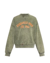 DSquared² Green Sweatshirt With Vintage Effect for men