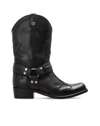 Versace Black 'Sylvester' Cowboy Boots