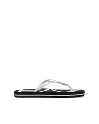 EA7 White Rubber Slides With Logo for men