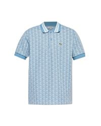 Lacoste Blue Polo With Monogram for men
