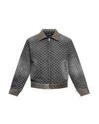 M I S B H V Gray Monogram Jacket for men