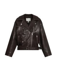 Gestuz Black Leather Jacket 'Gzvida'