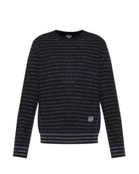 Loewe Blue Wool Sweater With Striped Pattern for men