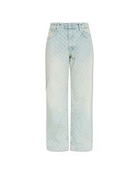 M I S B H V Blue Jeans With Monogram for men