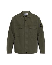 Stone Island Green Jacket With Logo for men