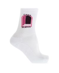 Casablanca White Socks With Logo for men