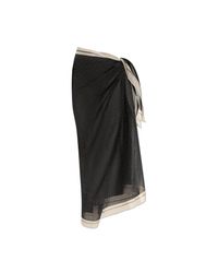 Balmain Black Silk Pareo