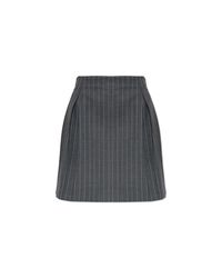 Valentino Garavani Black Wool Pinstripe Skirt