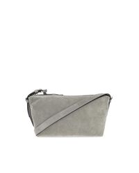 Moschino Gray Suede Shoulder Bag