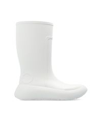 Ferragamo White Rain Boots With Logo