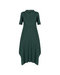 Pleats Please Issey Miyake Green Pleated Dress