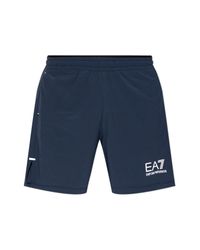 EA7 Blue Logo Shorts for men