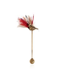 Dries Van Noten Pink Bird Motif Pin for men
