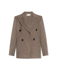Tory Burch Brown Short Double-Breasted Coat