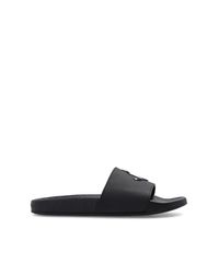 Jimmy Choo Black 'port/f' Slides With Logo