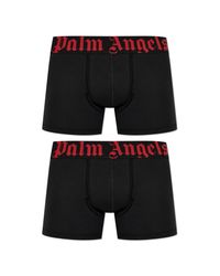 Palm Angels Black Two-Pack Of Boxers With Logo for men