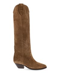 Isabel Marant Brown 'Denvee' Leather Cowboy Boots