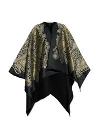 Etro Black Cape With Lurex Thread