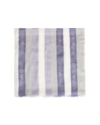 Emporio Armani White Scarf With Striped Pattern