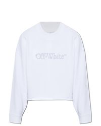 Off-White c/o Virgil Abloh White Cropped Sweatshirt With Raw Hem