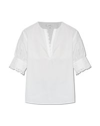 FRAME White V-Neck Top
