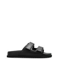 AllSaints Black Leather Slides "Vex" for men