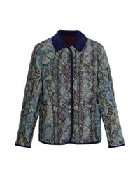 Etro Blue Insulated Jacket With Pockets