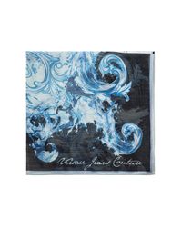 Versace Jeans Couture Blue Scarf With 'Barocco' Pattern