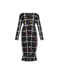 Pleats Please Issey Miyake Black Pleated Dress With Print