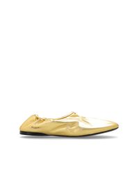 Alaïa Metallic Leather Ballet Flats