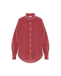 American Vintage Red Oversized Corduroy Shirt