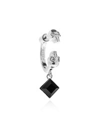 McQueen White Single Brass Earring for men
