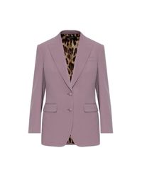 Dolce & Gabbana Purple Wool Blazer With Single Vent