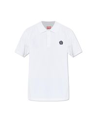 KENZO White Polo With Patch for men