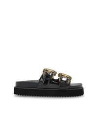 Versace Jeans Couture Black Platform Slides