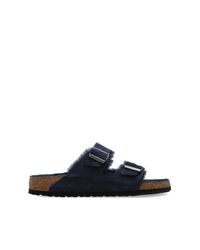 Birkenstock Black 'Arizona Shearling' Slides for men