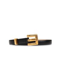Balmain Black Leather Belt