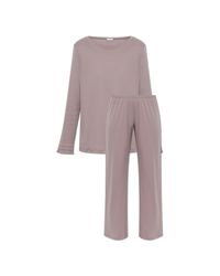 Hanro Purple Two-Piece Pyjamas From The 'Pilar' Collection