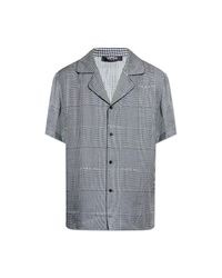 Balmain Gray Shirt With A Houndstooth Pattern for men