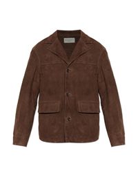 Officine Generale Brown Leather Jacket 'Erickson' for men