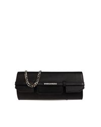 DSquared² Black Leather Clutch "Twin"