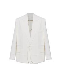 Victoria Beckham White Blazer With Cut-Out Lapels