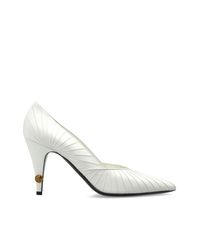 Versace White 'Gianni' Heeled Shoes