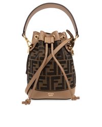 Fendi Brown 'Mon Tresor Small' Bucket Shoulder Bag
