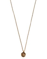 Versace Metallic Brass Necklace With Pendant