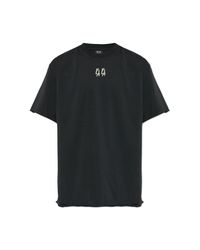 44 Label Group Black T-Shirt With Printed Logo for men
