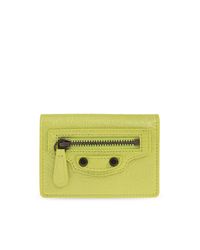 Balenciaga Yellow Leather Wallet